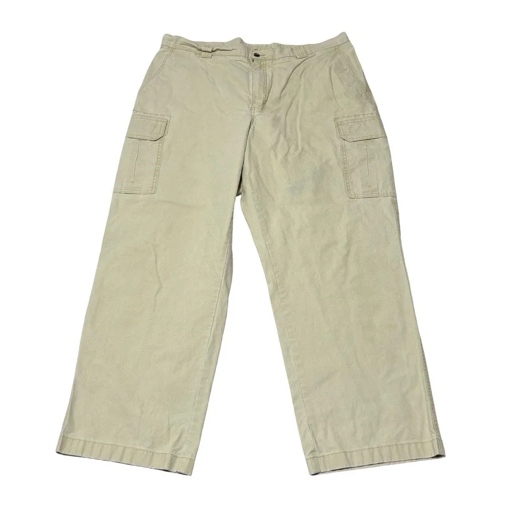 Vintage LL Bean Men's‎ Natural Fit Cargo Pants Yellow *Stained Size 40 x 29